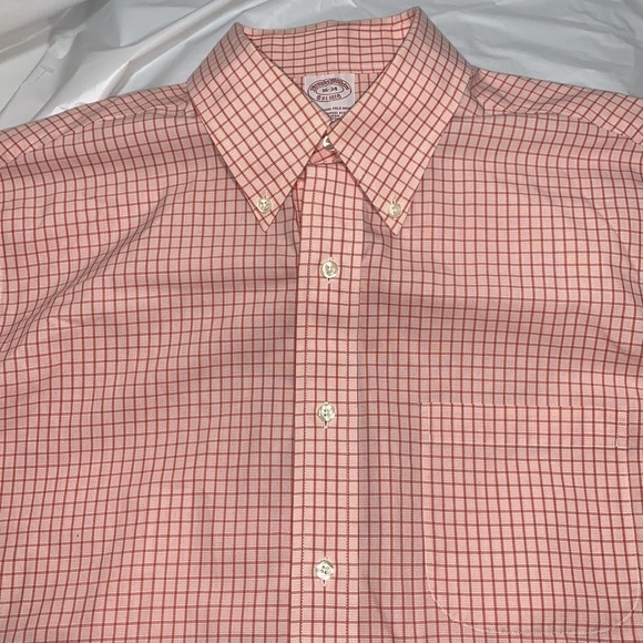 Men’s Brooks Brothers Red White stripe Button Down Long Sleeve Shirt Size 16-34 - Picture 1 of 4